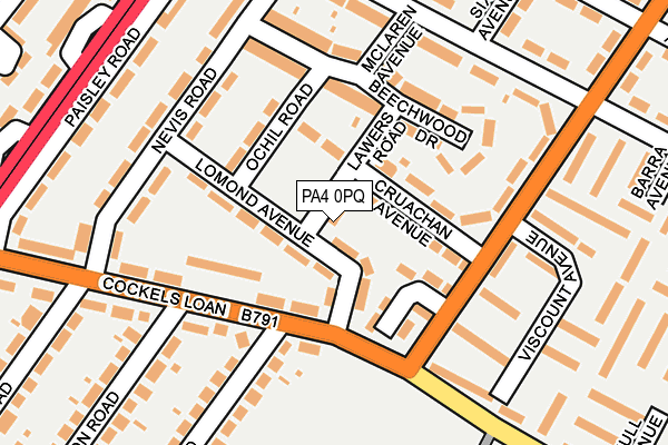 PA4 0PQ map - OS OpenMap – Local (Ordnance Survey)