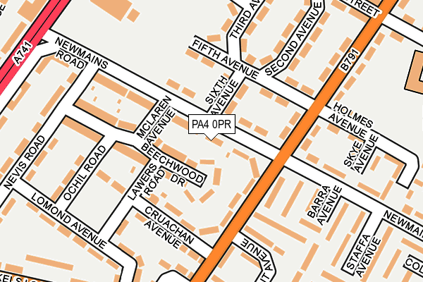 PA4 0PR map - OS OpenMap – Local (Ordnance Survey)