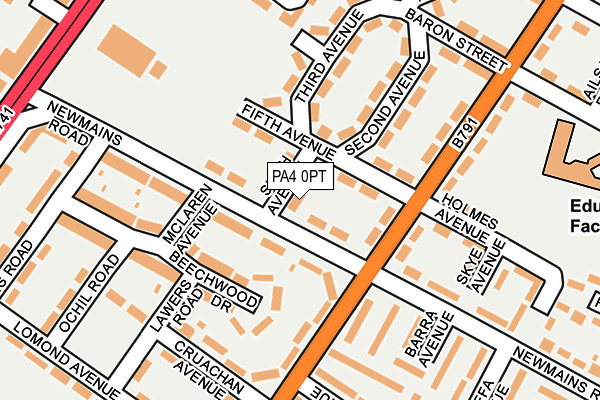PA4 0PT map - OS OpenMap – Local (Ordnance Survey)