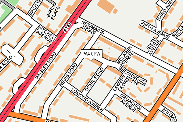 PA4 0PW map - OS OpenMap – Local (Ordnance Survey)