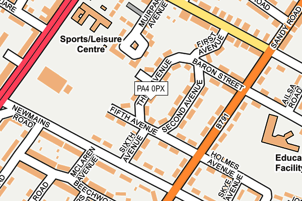 PA4 0PX map - OS OpenMap – Local (Ordnance Survey)