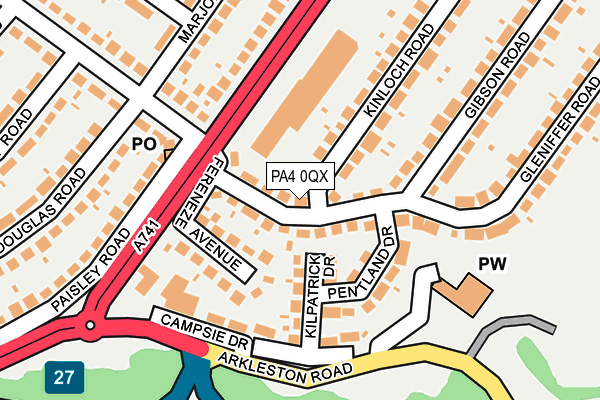 PA4 0QX map - OS OpenMap – Local (Ordnance Survey)