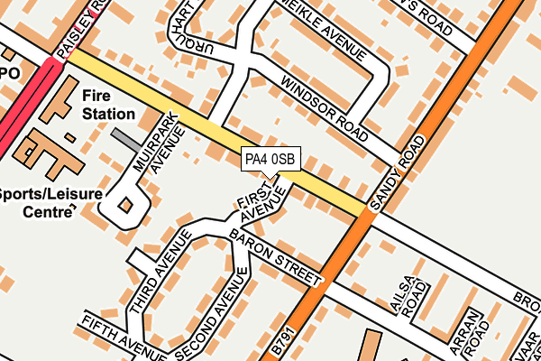 PA4 0SB map - OS OpenMap – Local (Ordnance Survey)