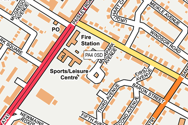 PA4 0SD map - OS OpenMap – Local (Ordnance Survey)