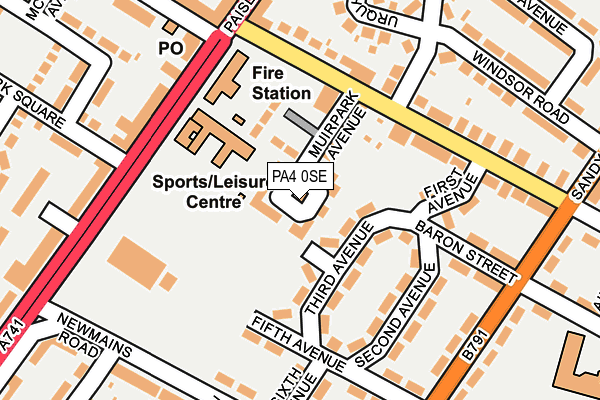 PA4 0SE map - OS OpenMap – Local (Ordnance Survey)