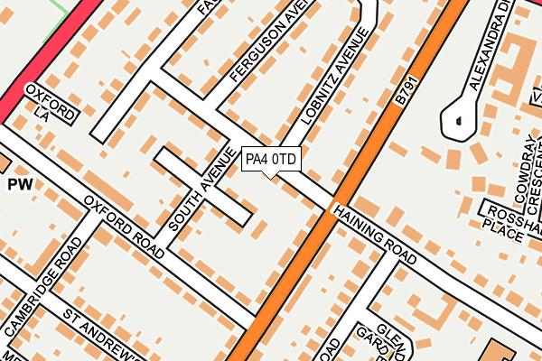 PA4 0TD map - OS OpenMap – Local (Ordnance Survey)