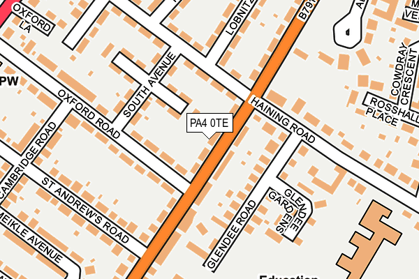 PA4 0TE map - OS OpenMap – Local (Ordnance Survey)