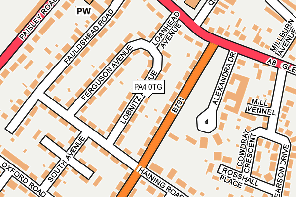 PA4 0TG map - OS OpenMap – Local (Ordnance Survey)