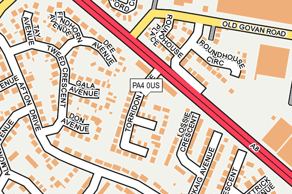 PA4 0US map - OS OpenMap – Local (Ordnance Survey)