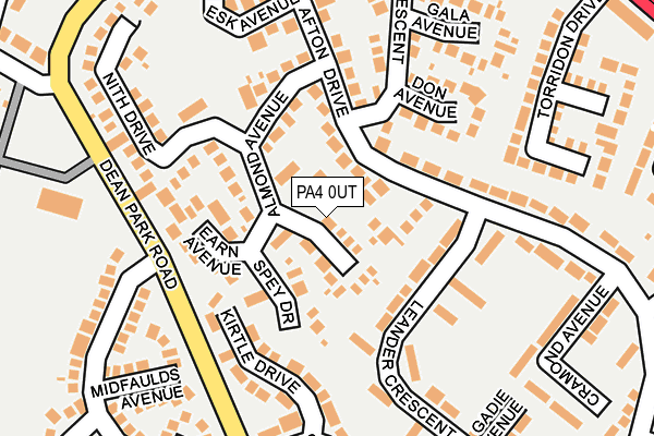 PA4 0UT map - OS OpenMap – Local (Ordnance Survey)