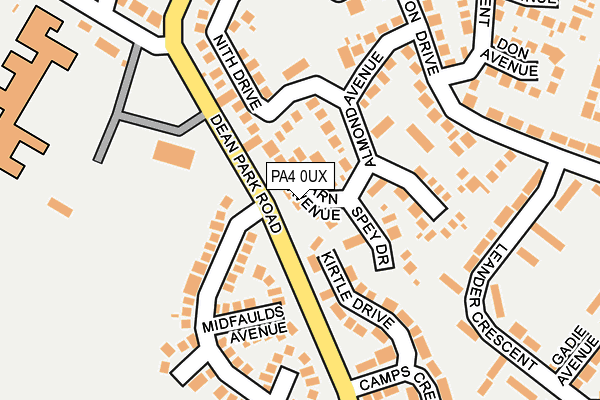 PA4 0UX map - OS OpenMap – Local (Ordnance Survey)