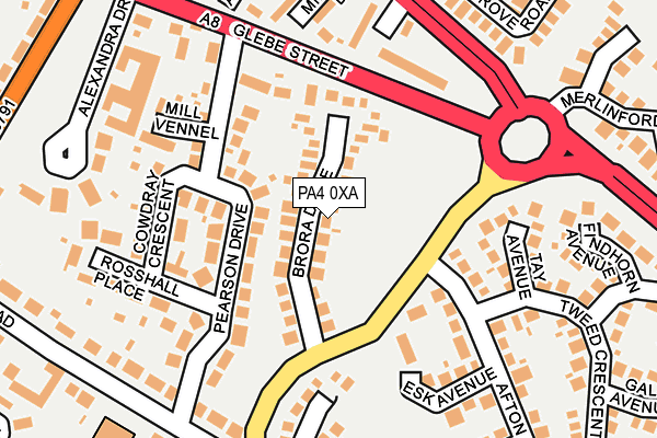 PA4 0XA map - OS OpenMap – Local (Ordnance Survey)