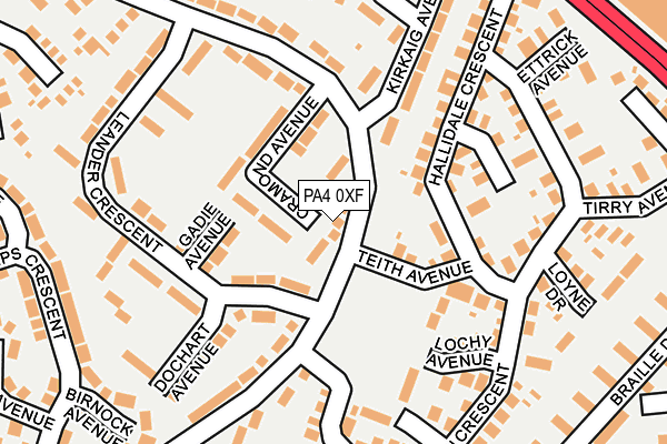 PA4 0XF map - OS OpenMap – Local (Ordnance Survey)