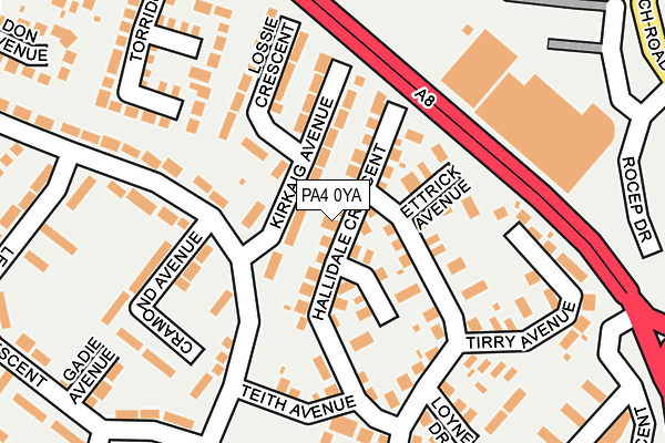 PA4 0YA map - OS OpenMap – Local (Ordnance Survey)