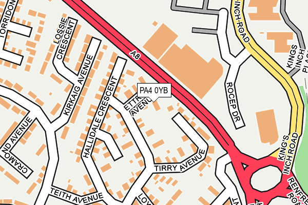 PA4 0YB map - OS OpenMap – Local (Ordnance Survey)
