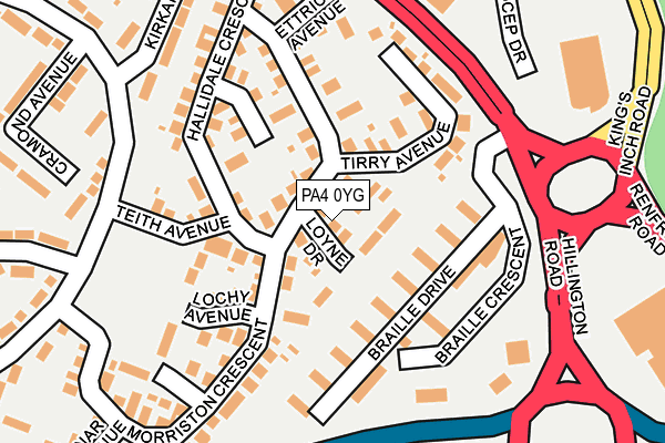 PA4 0YG map - OS OpenMap – Local (Ordnance Survey)