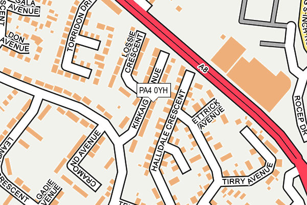 PA4 0YH map - OS OpenMap – Local (Ordnance Survey)