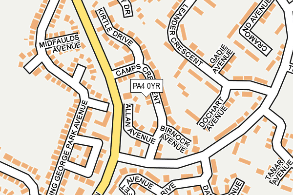 PA4 0YR map - OS OpenMap – Local (Ordnance Survey)
