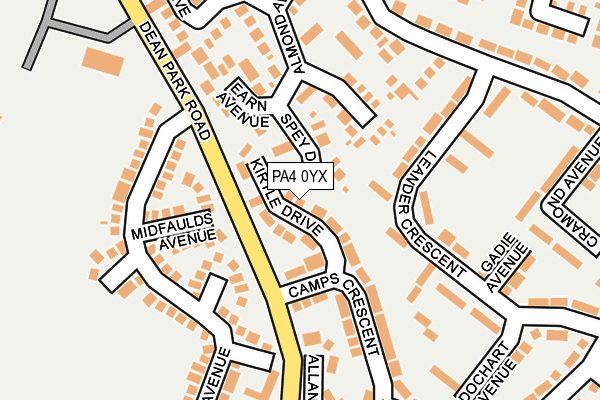 PA4 0YX map - OS OpenMap – Local (Ordnance Survey)