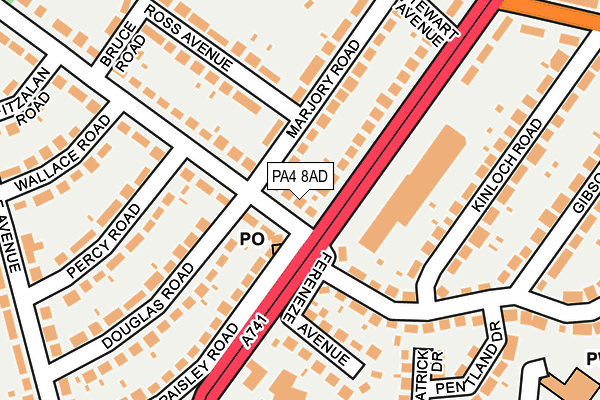 PA4 8AD map - OS OpenMap – Local (Ordnance Survey)