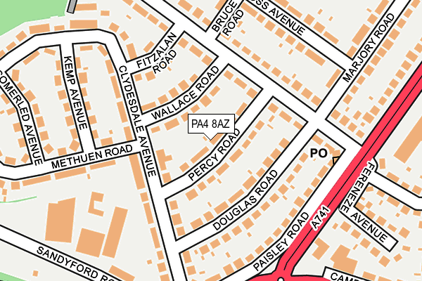 PA4 8AZ map - OS OpenMap – Local (Ordnance Survey)