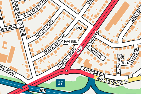 PA4 8BL map - OS OpenMap – Local (Ordnance Survey)