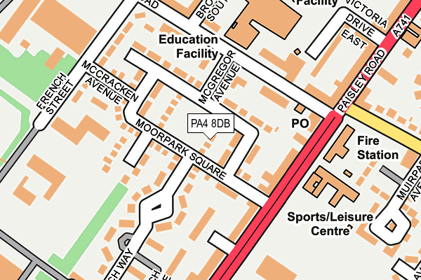 PA4 8DB map - OS OpenMap – Local (Ordnance Survey)