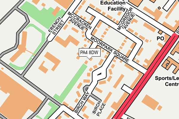 PA4 8DW map - OS OpenMap – Local (Ordnance Survey)