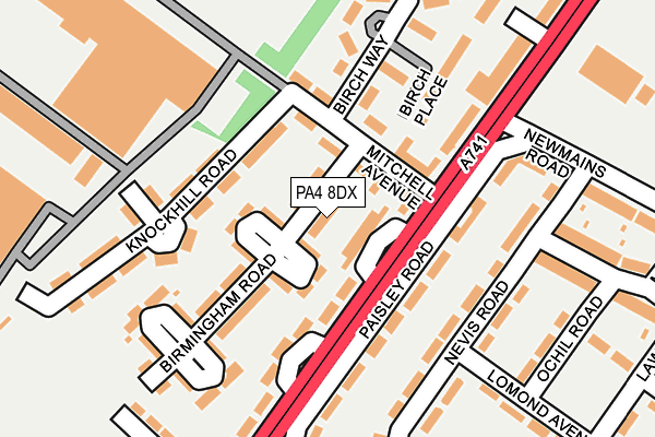 PA4 8DX map - OS OpenMap – Local (Ordnance Survey)