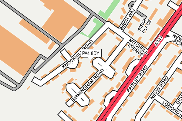 PA4 8DY map - OS OpenMap – Local (Ordnance Survey)