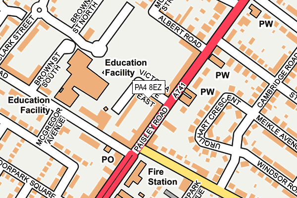 PA4 8EZ map - OS OpenMap – Local (Ordnance Survey)