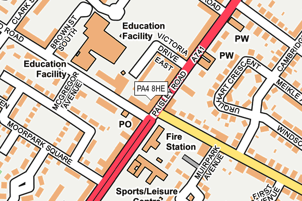 PA4 8HE map - OS OpenMap – Local (Ordnance Survey)