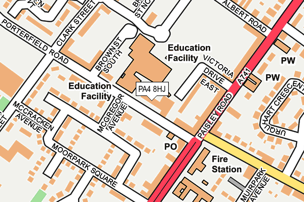 PA4 8HJ map - OS OpenMap – Local (Ordnance Survey)