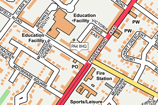 PA4 8HQ map - OS OpenMap – Local (Ordnance Survey)