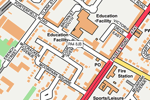 PA4 8JB map - OS OpenMap – Local (Ordnance Survey)