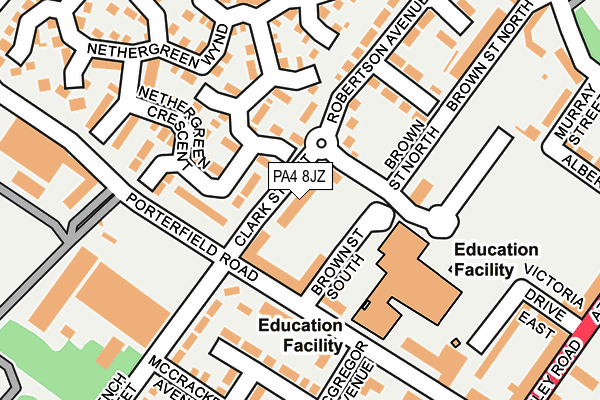 PA4 8JZ map - OS OpenMap – Local (Ordnance Survey)