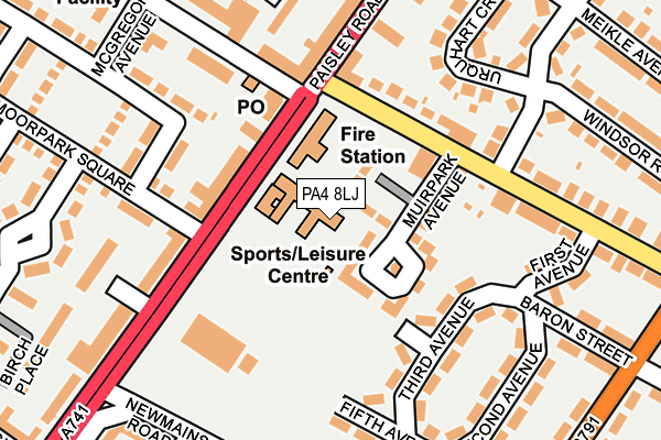 PA4 8LJ map - OS OpenMap – Local (Ordnance Survey)