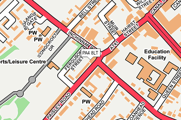 PA4 8LT map - OS OpenMap – Local (Ordnance Survey)