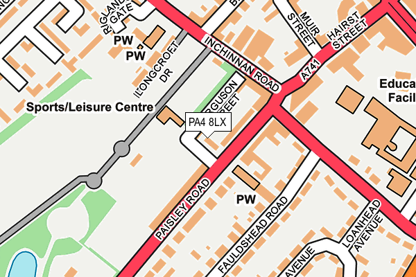 PA4 8LX map - OS OpenMap – Local (Ordnance Survey)