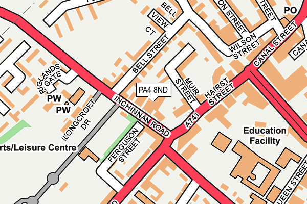 PA4 8ND map - OS OpenMap – Local (Ordnance Survey)