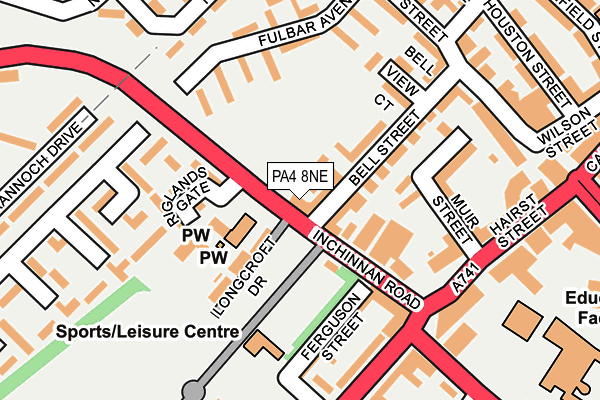 PA4 8NE map - OS OpenMap – Local (Ordnance Survey)