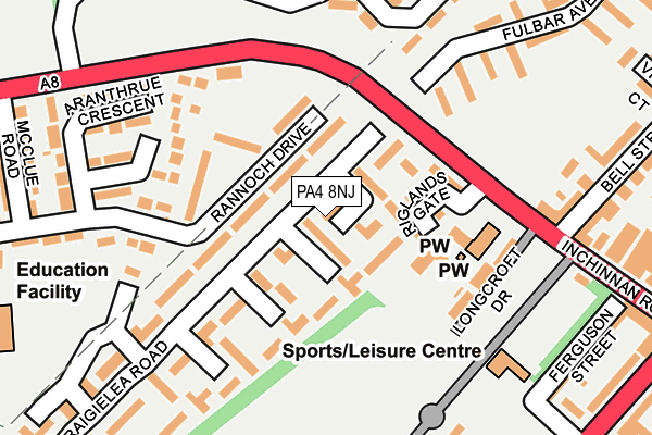 PA4 8NJ map - OS OpenMap – Local (Ordnance Survey)