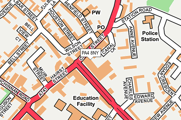 PA4 8NY map - OS OpenMap – Local (Ordnance Survey)