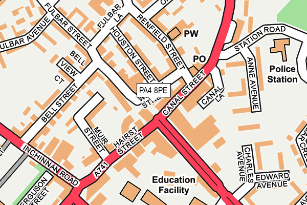 PA4 8PE map - OS OpenMap – Local (Ordnance Survey)