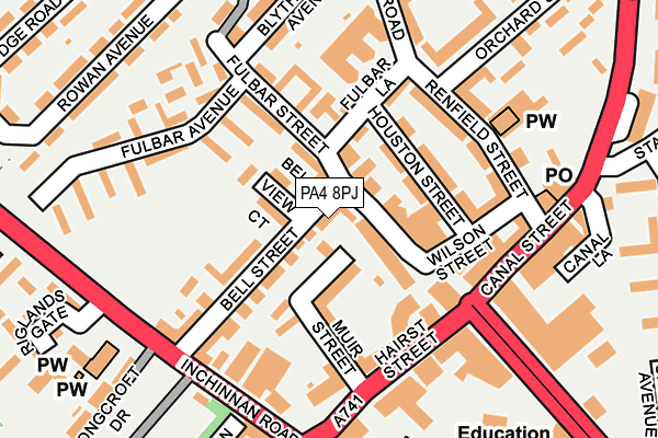 PA4 8PJ map - OS OpenMap – Local (Ordnance Survey)