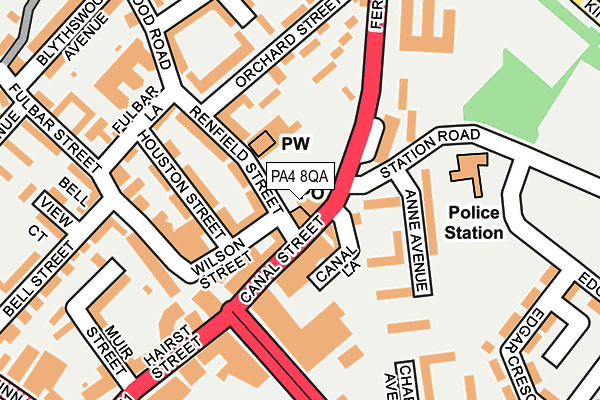 PA4 8QA map - OS OpenMap – Local (Ordnance Survey)