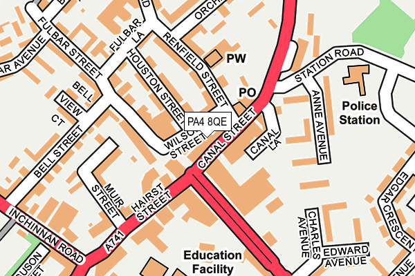 PA4 8QE map - OS OpenMap – Local (Ordnance Survey)