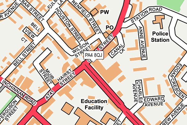 PA4 8QJ map - OS OpenMap – Local (Ordnance Survey)