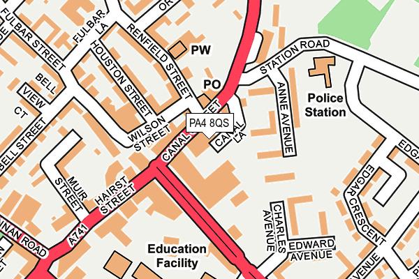 PA4 8QS map - OS OpenMap – Local (Ordnance Survey)