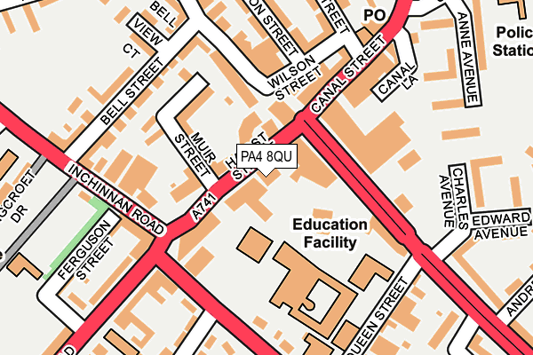 PA4 8QU map - OS OpenMap – Local (Ordnance Survey)